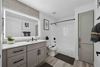 Backlit led bathroom mirrors with built-in defogger